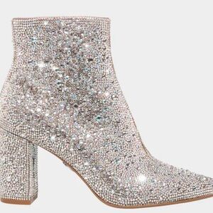 Betsey Johnson CADY Rhinestone Booties Size 8. NEVER worn. NEW w box and DR